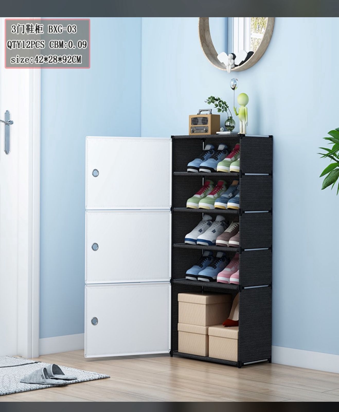 Zapatero 3cajones 5N cubierto